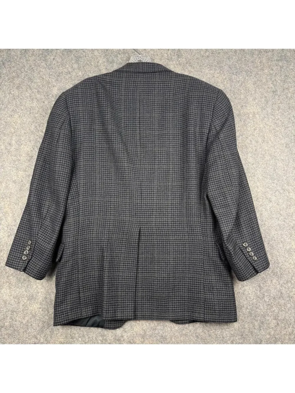 Jos A Bank Black Gray Houndstooth Sport Coat Blazer Wool Size 40S 675
